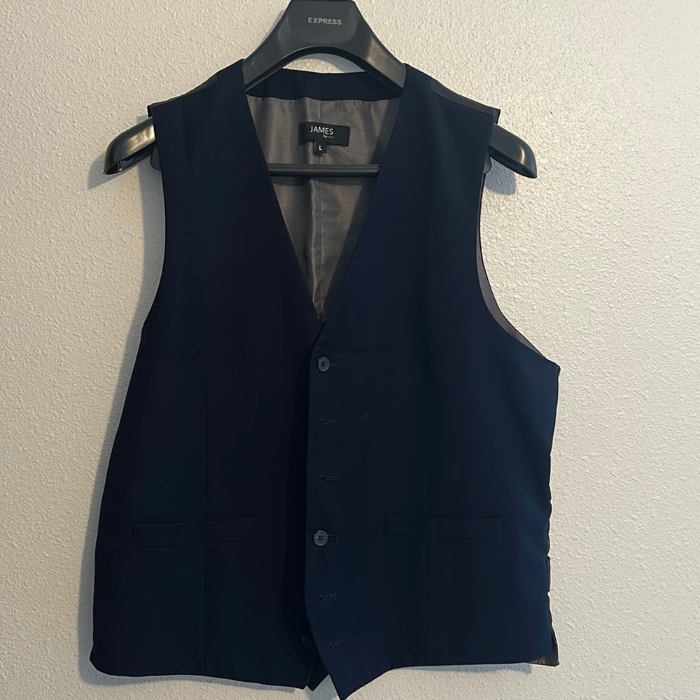 Suit vest 6 button front adjustable back.